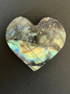 Carved Labradorite Crystal Heart